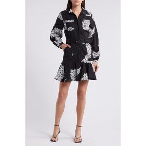 NEW CIEBON Yvia Dragonfly Lace & Organza Drop Waist black dress SIZE S